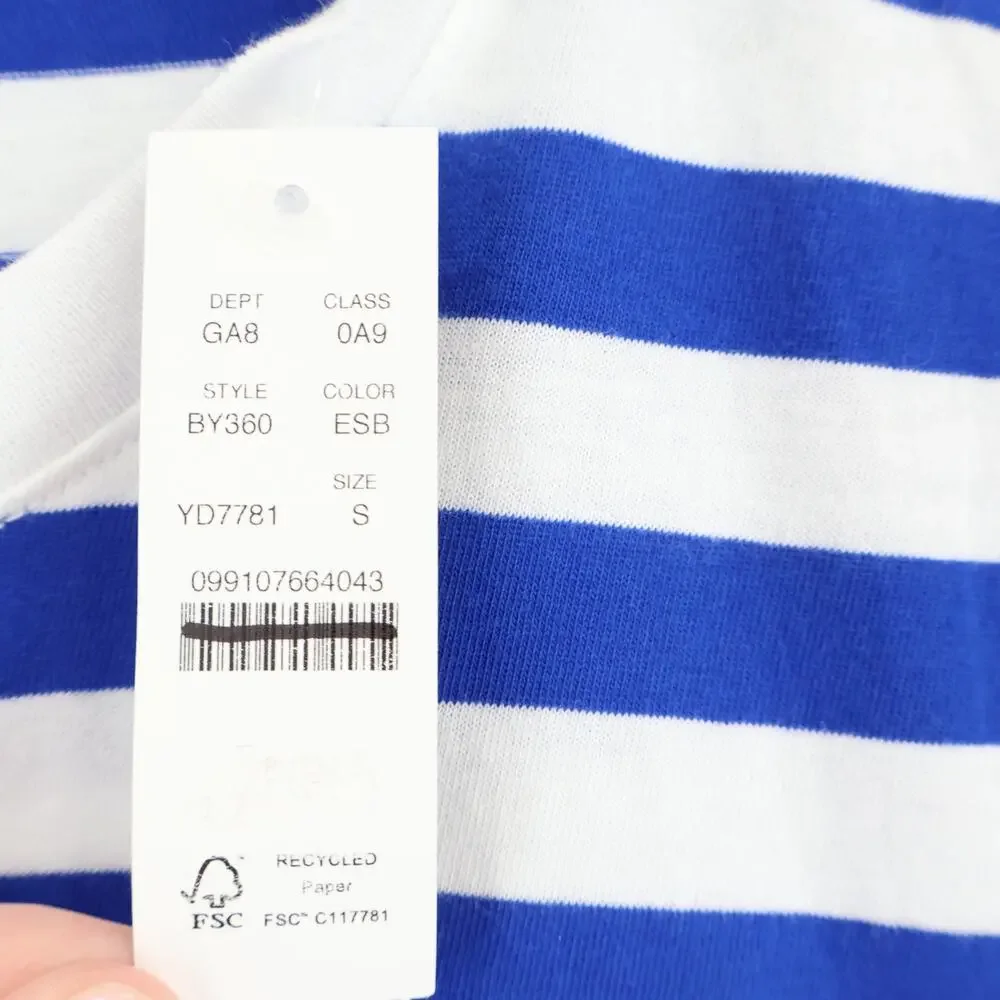 NWT J.Crew Vintage Classic-Fit Crewneck T-Shirt Blue White Stripe Size Small